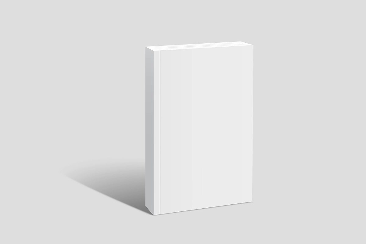 Minimalist book mockup with blank cover