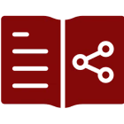 Open book with share icon